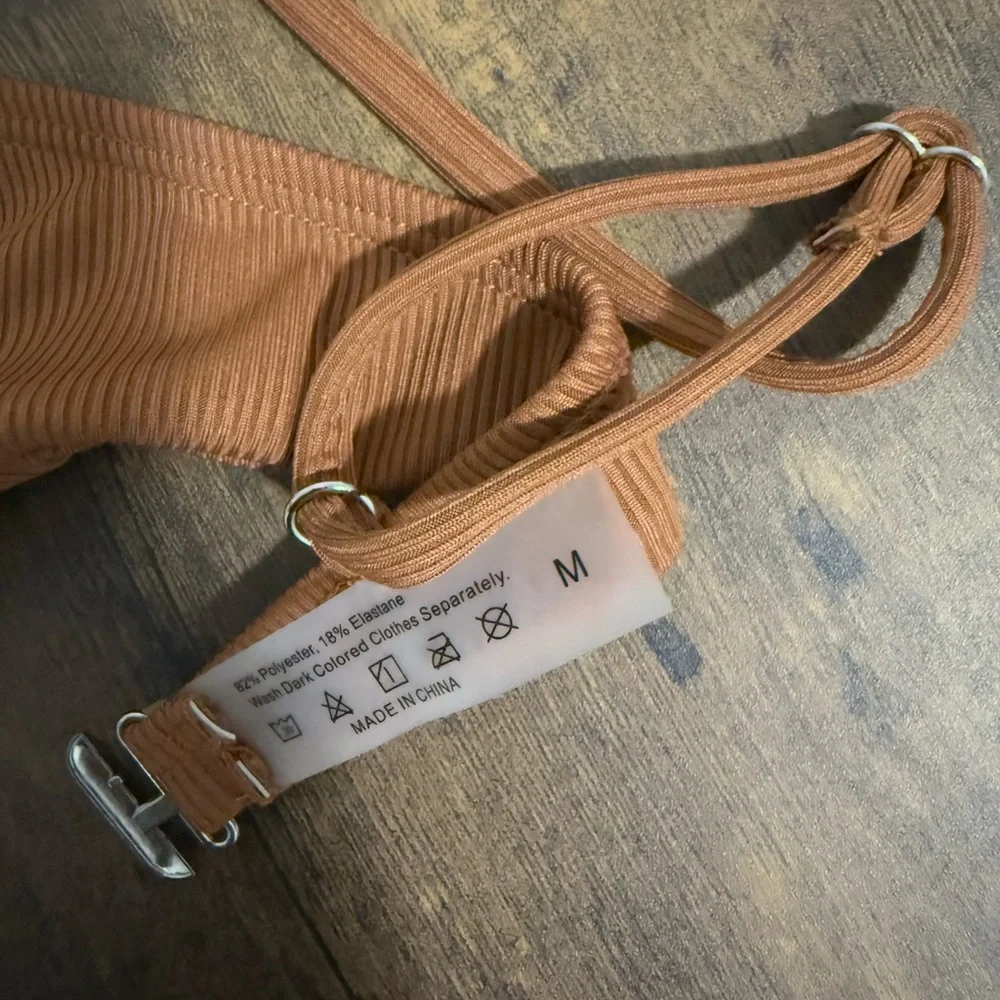 Rust Ribbed Bikini Top - Picture 2 of 2